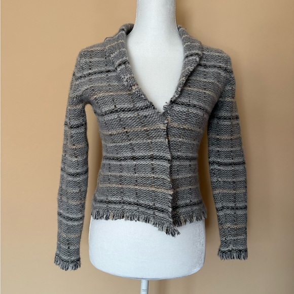 NWOT Banana Republic Women XS/S Wool Angora Rabbit Hair Fringe Cardigan Jacket - Picture 3 of 8